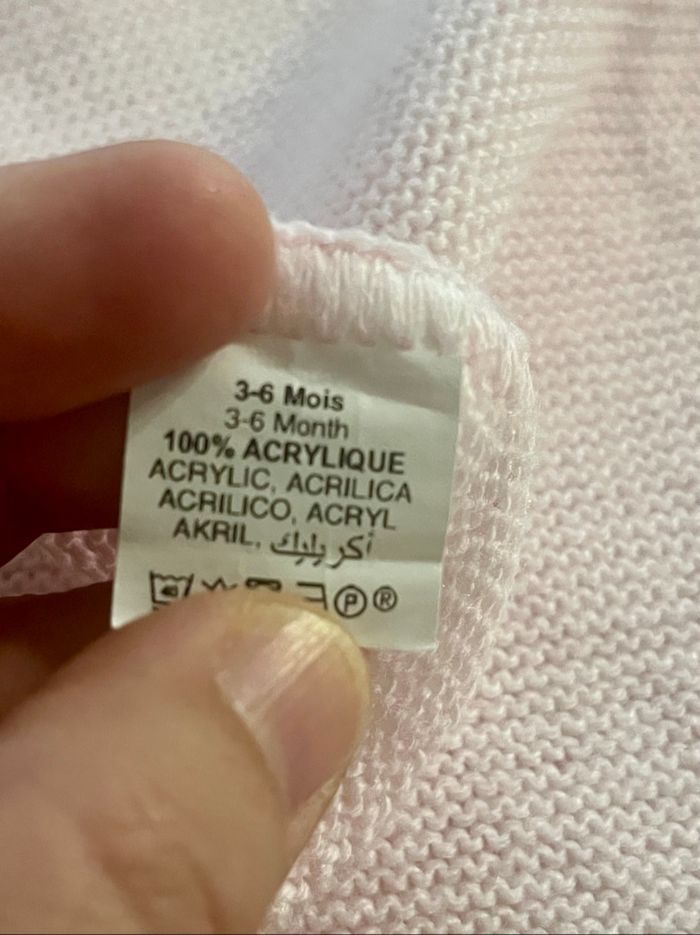 Pull tricoté cache cœur rose pale - photo numéro 5