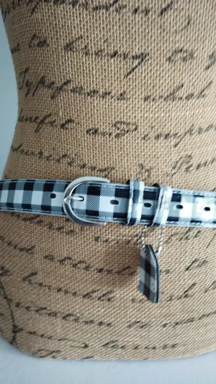 Ceinture noire et blanche a carreaux femme - photo numéro 3