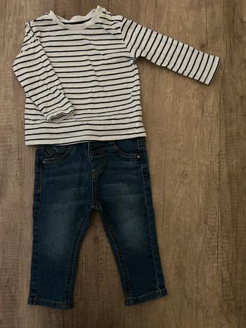 Ensemble jean t-shirt manches longues 9 mois