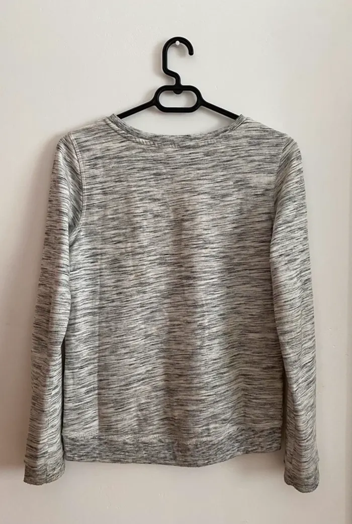 Sweat gris chiné avec impression - H&M - photo numéro 2