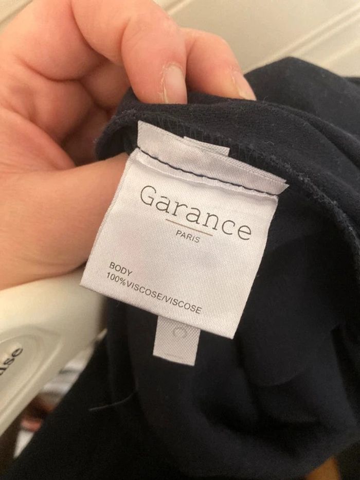 Blouse bleu marine Garance Paris – Galons noirs brodés – Taille 2 (M) - photo numéro 7