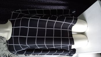 Chemisier noir carreaux blanc