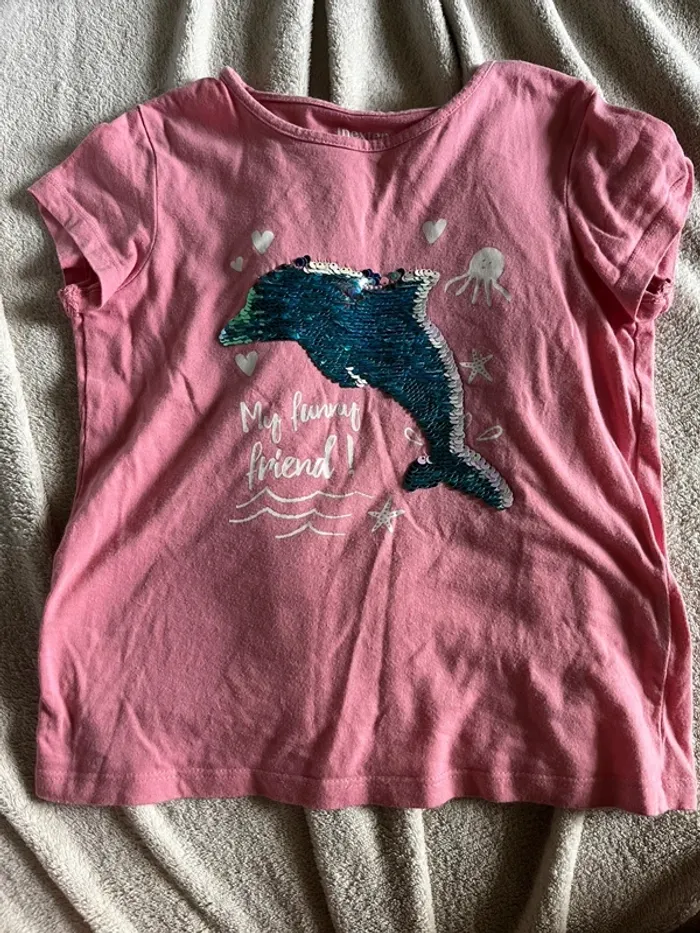 T-shirt dauphin à sequins 6 ans
