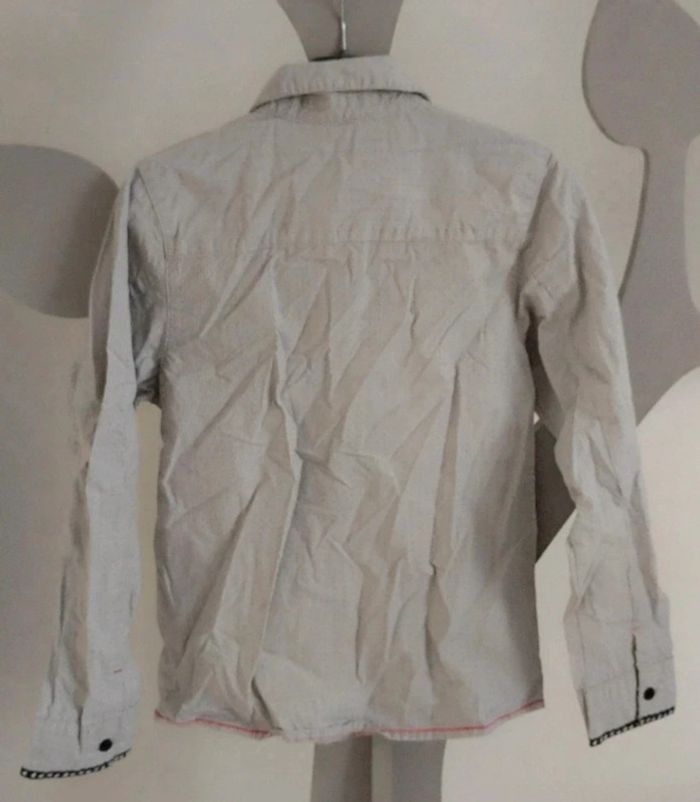 Chemise manches longues grise à rayures et points YCC taille 10ans - photo numéro 2