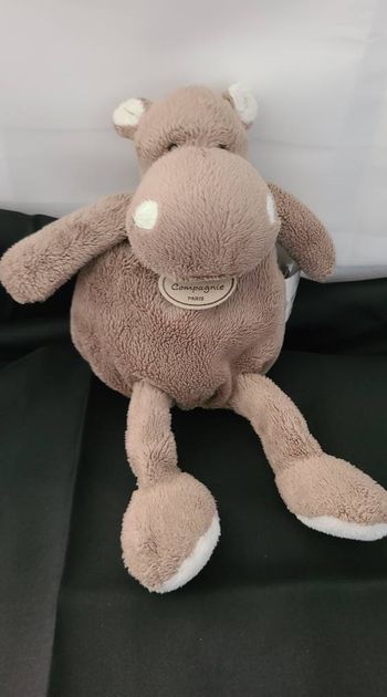 Doudou hippopotame marron ROLAND GARROS doudou et compagnie