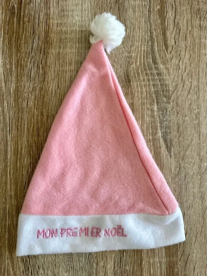 Bonnet bébé fille rose Noël - photo numéro 2