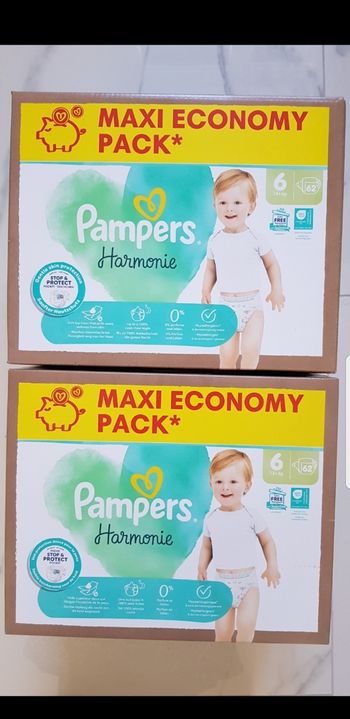 2 Pampers Harmonie Taille 6 Maxi Pack 