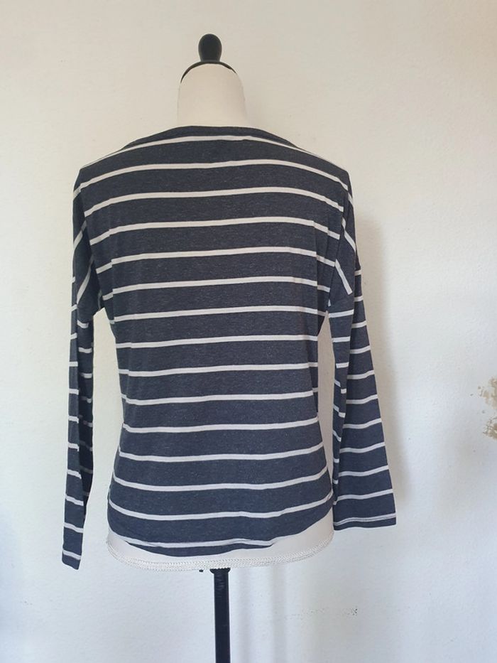t shirt rayé manches longues taille 38 esmara - photo numéro 3