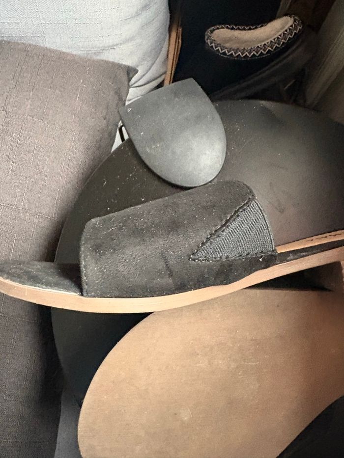 Mules plates noires tube - photo numéro 4