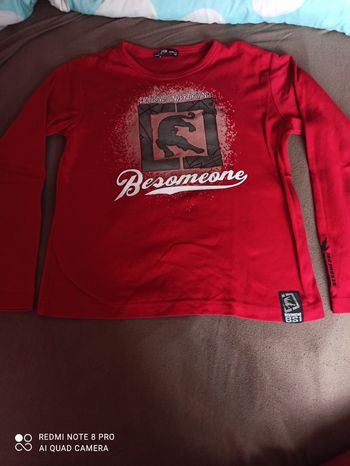 T shirt mL rouge 12 ans