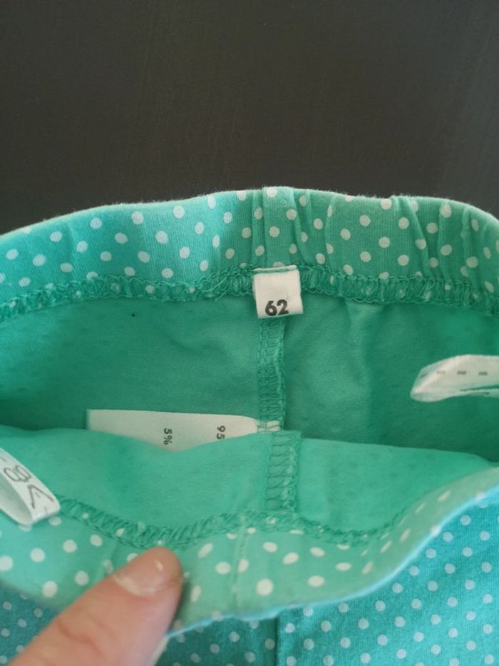 Petit caleçon vert menthe pois blancs 3 mois - photo numéro 2