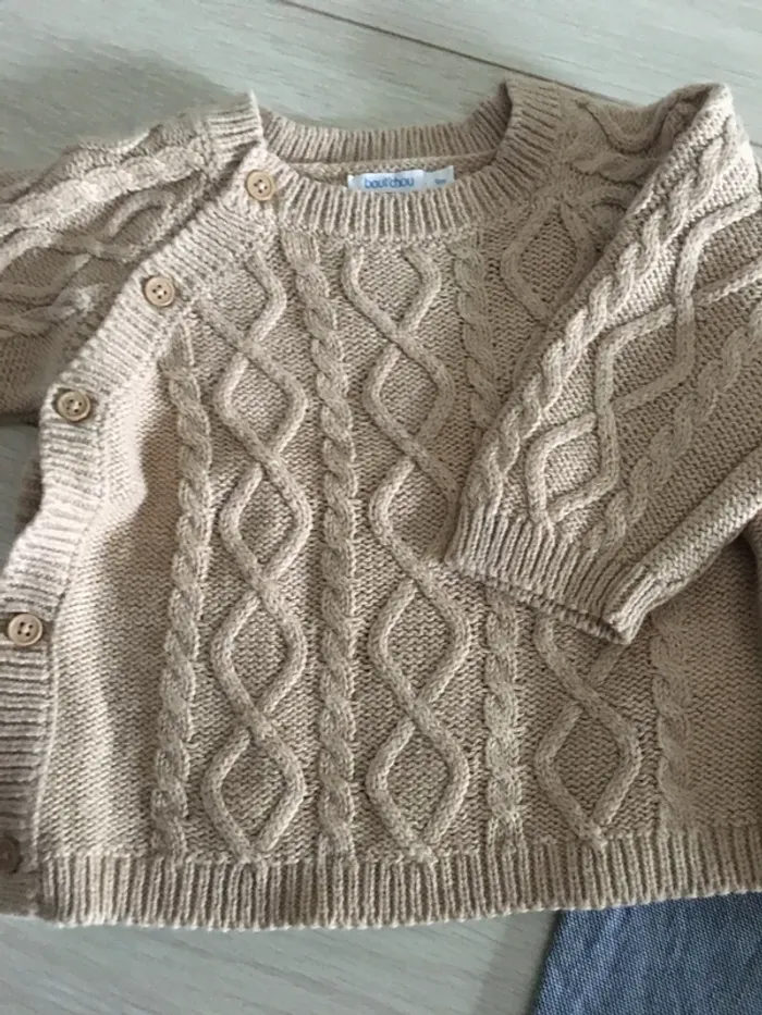 Ensemble pantalon à bretelles + pull 9 mois pat et ripaton - photo numéro 4