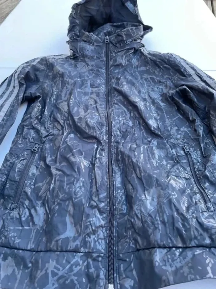 Zip Hoodie Imperméable Rain coat Camo Adidas Womens M - photo numéro 4