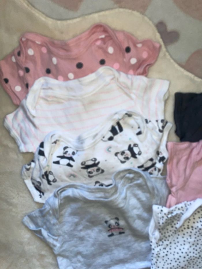 Lot 7 bodies fille MC 3mois/ 62cm Primark -Panda - photo numéro 2