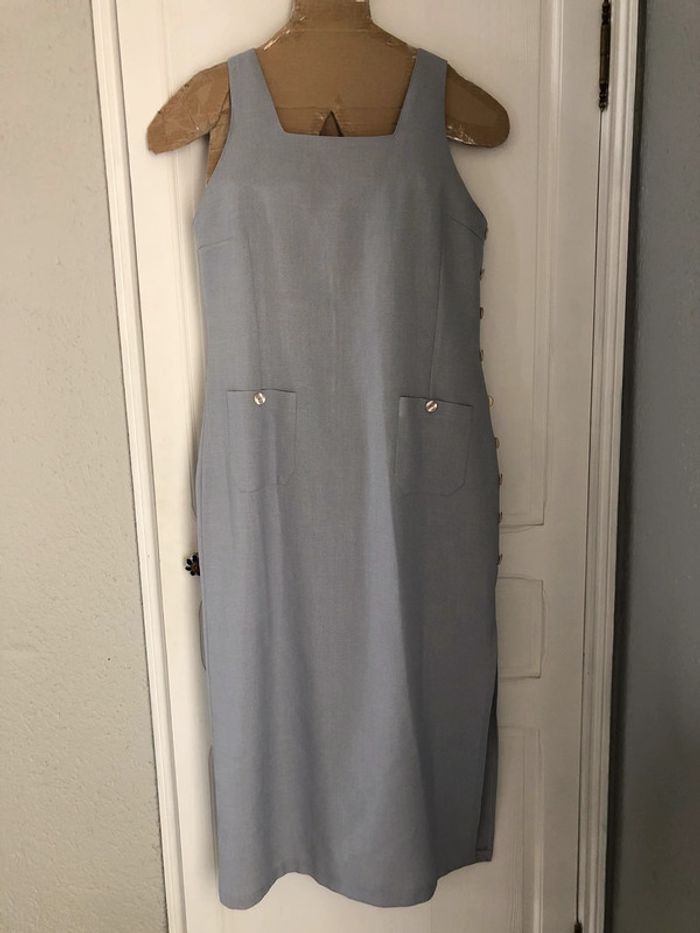 AN6- Ensemble robe longue + veste gris perle T 44-46 - photo numéro 3