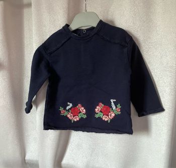 Tout mimi pull sweat Zara bleu marine 6/9 mois 74 cm