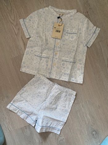 Pyjama short bleu et blanc Gocco 12 18 mois Neuf