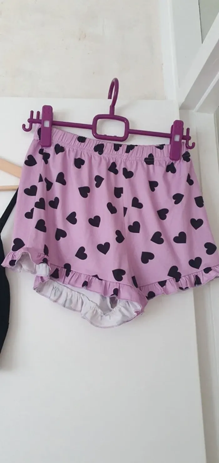 Ensemble de pyjama short motif coeur - photo numéro 2