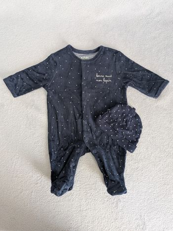 Grenouillère + Bonnet 1 mois