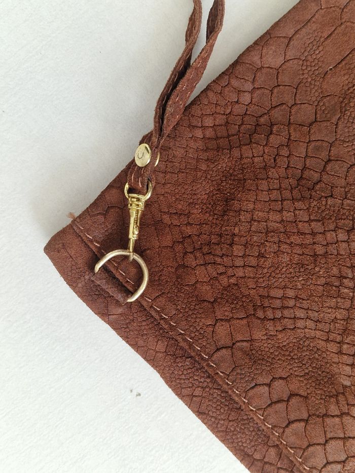 Pochette   Marron en Cuir Véritable - photo numéro 3