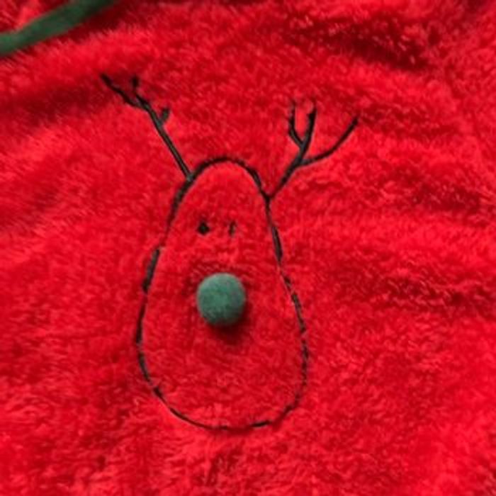 Pull body à capuche pilou rouge Renne brodé 3 ans - photo numéro 2