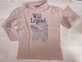 Sous-pull beige motif indien Status Team 
T. 8 ans