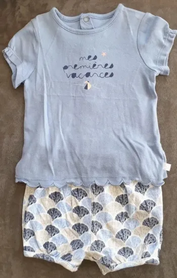 Ensemble été bleu 9 mois
