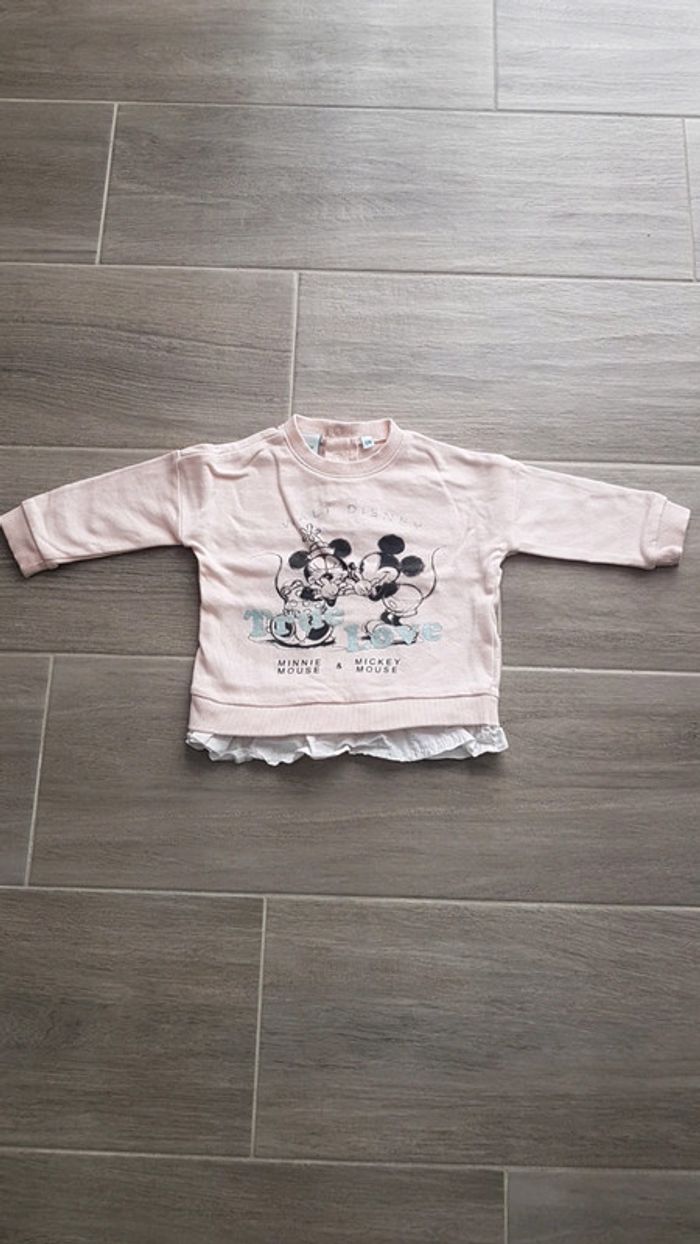 Pull rose Disney Minnie Mickey 12 Mois