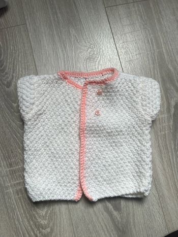 Gilet tricot sans manche 3-6 mois bébé fille