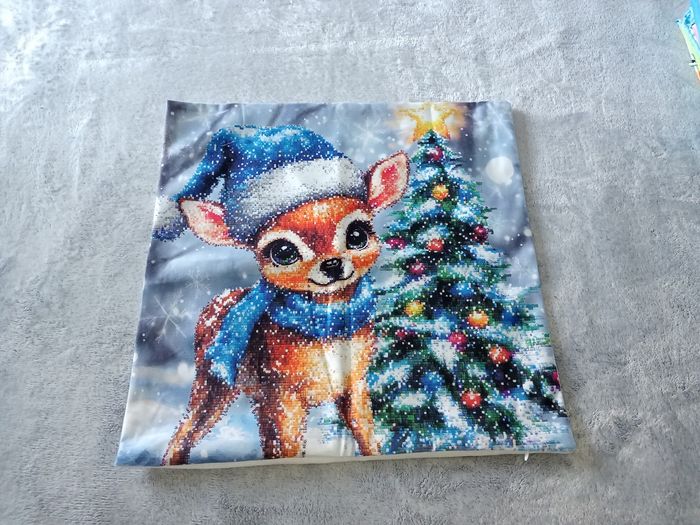 Housse de coussin noel rennes