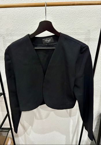 Boléro noir uni vintage manches longues- Taille S/M