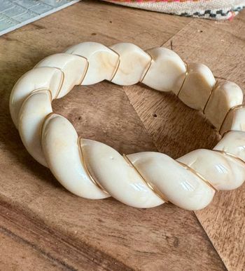 Bracelet jonc mile Mila torsadé fil or acier inoxydable taille M mile Mila