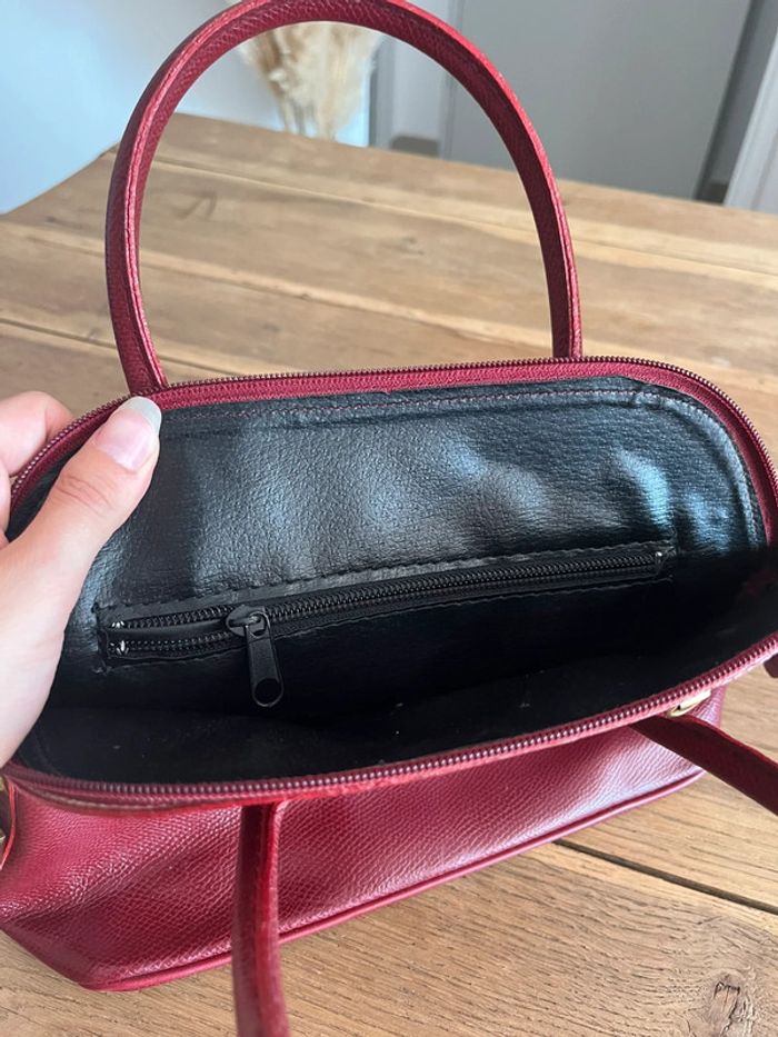 Sac à main en cuir rouge vintage - photo numéro 5