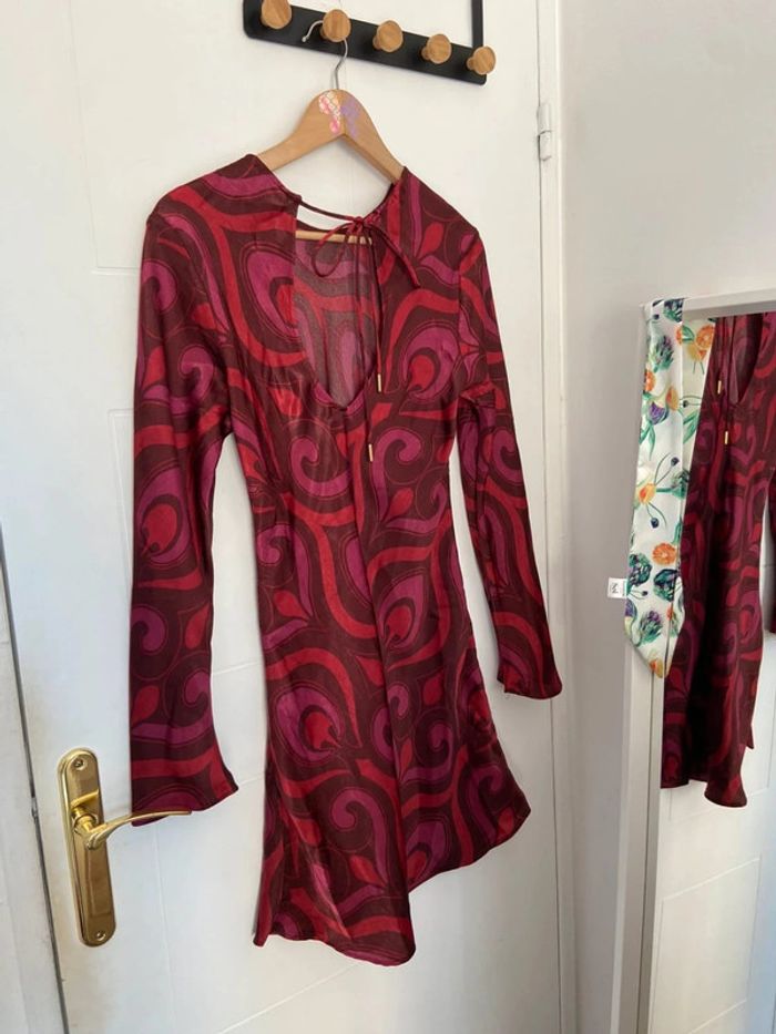 Robe courte fuchsia style années 80 Mango Taille M - photo numéro 2