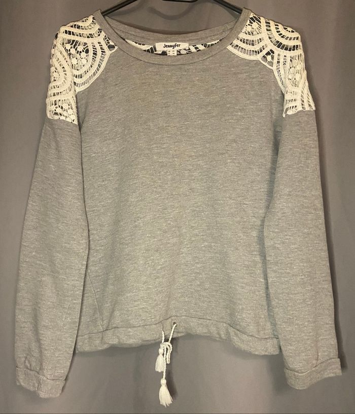 Pull »Jennyfer »gris clair et blanc