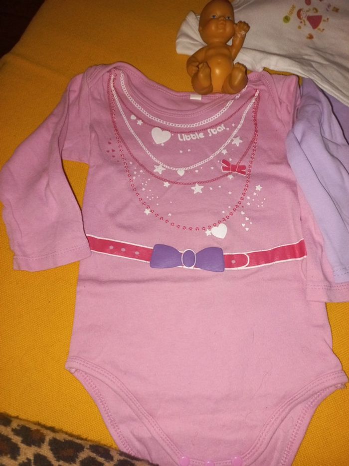 Lot 3 body 100%coton fille 2 a 3 ans jusqu'à 98cm - photo numéro 2