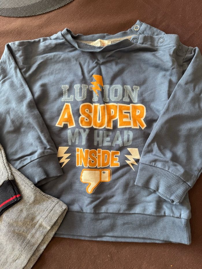 Lot 1 t-shirt/sweat léger + 1 polo 18-24 mois Wow - photo numéro 5