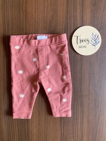Pantalon rose pois 3 mois fille