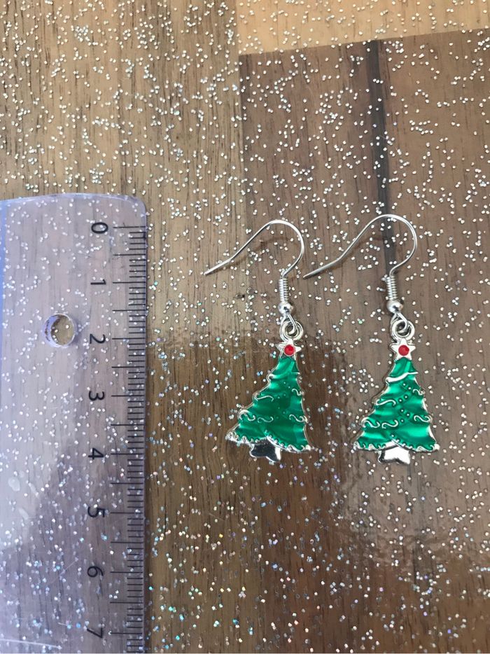 Boucles d’oreilles sapins de Noël - photo numéro 2