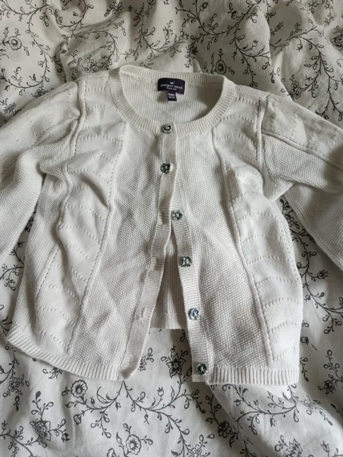 Gilet blanc boutons bleus Sergent Major 86cm