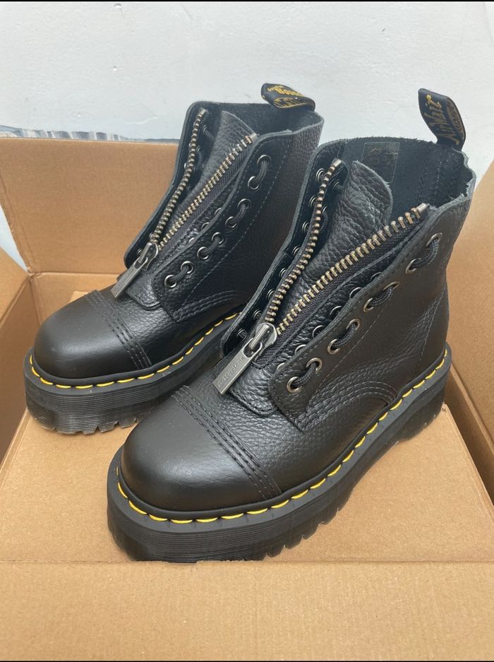 Bottines Dr. Martens série SINCLAIR, autre cuir, grainé, fermeture éclair, bottines, femme, noir. - photo numéro 2