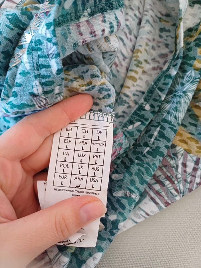 Blouse colorée avec imprimé feuilles Promod taille L 40 - photo numéro 9