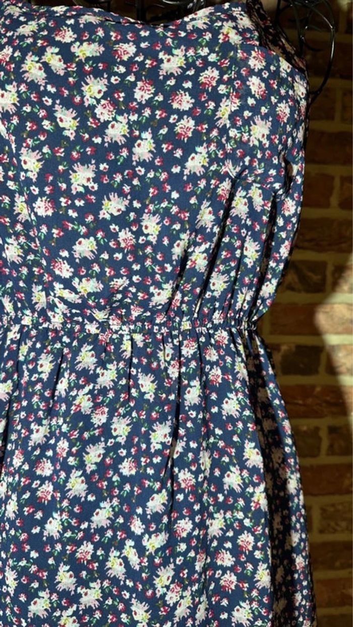 Robe bleue foncé à fleurs America Today Taille S/36 - photo numéro 4