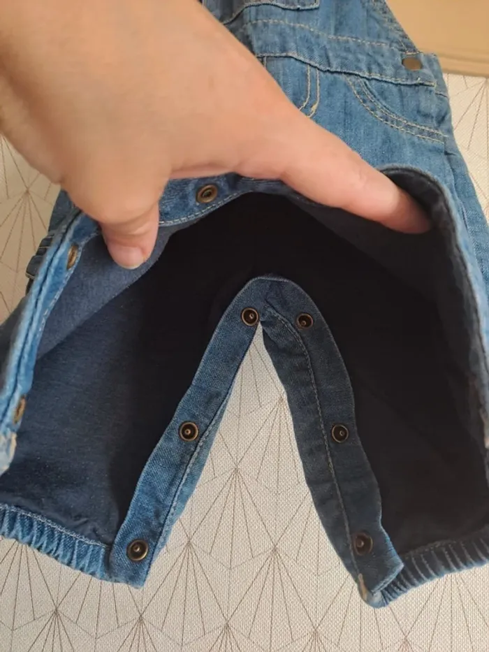 Salopette jean bébé garçon brioche 1 mois comme neuve - photo numéro 6