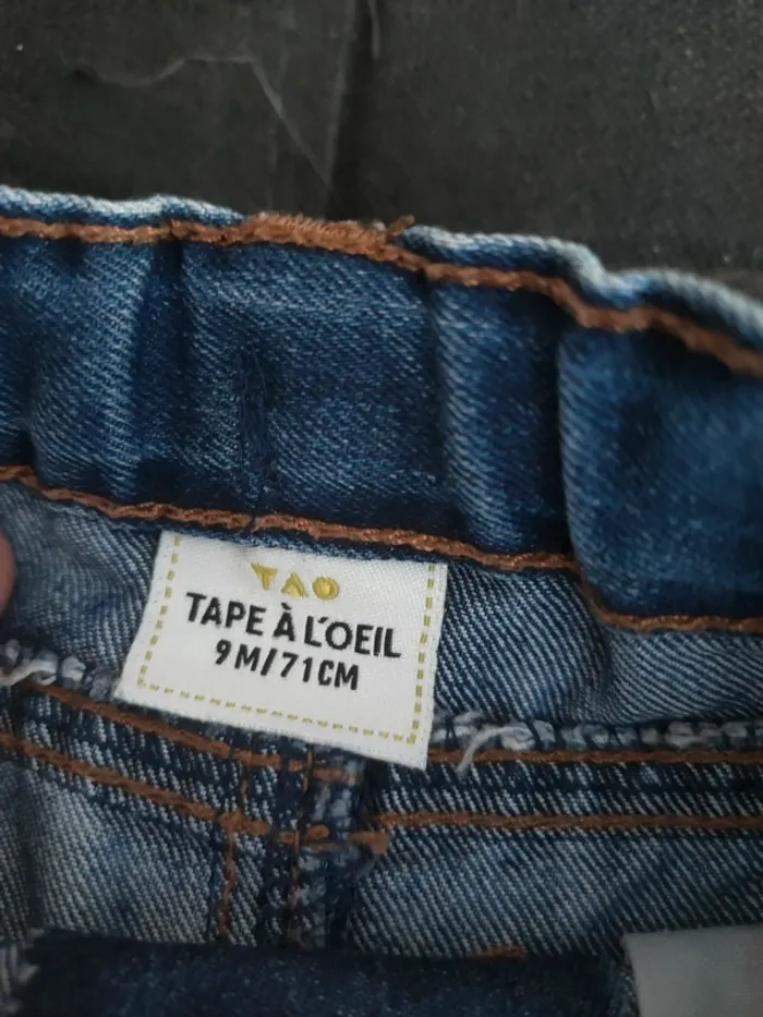 Jeans garçon 9 mois tape a l'oeil - photo numéro 2