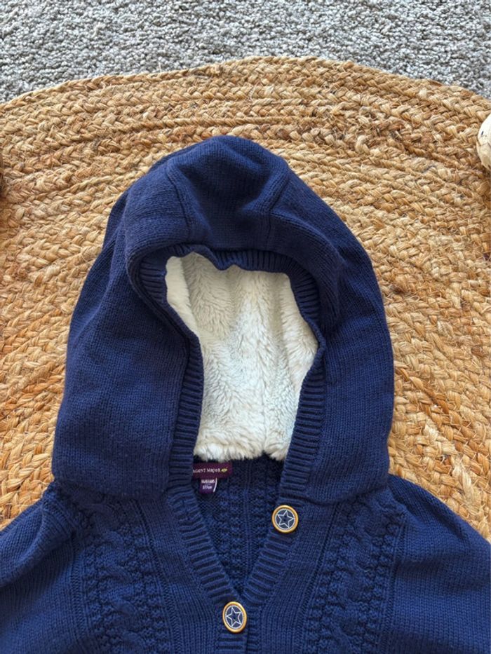 🌺Poncho en maille bleu marine sergent major Taille 6-7ans/122cm🌺 - photo numéro 5