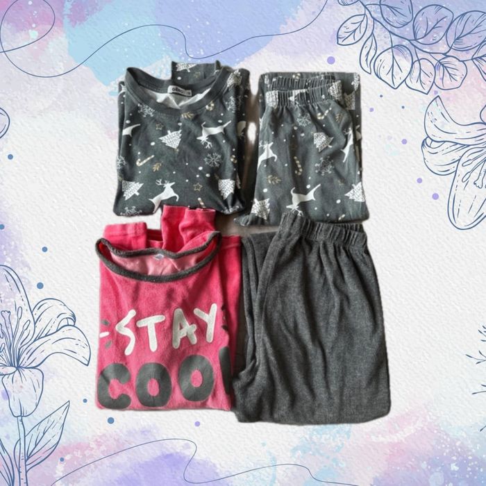 Lot 2 pyjamas hiver fille 10 ans