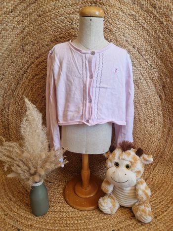 Jolie gilet court rose abeille fille sergent major 7 ans