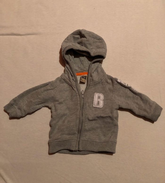 Gilet à capuche zippé gris TAO