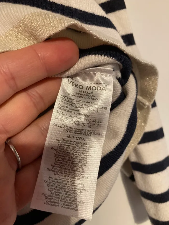 Pull marinière Vero Moda Taille XL - photo numéro 6